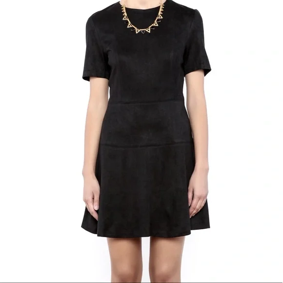 navy blue dress for baby girl Women's Faux Suede Button-Front Mini A-Line Dress - Wild Fable